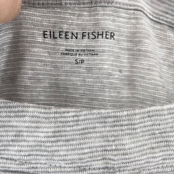 Eileen Fisher Linen Top Size Small Gray Stripe - Picture 2 of 7